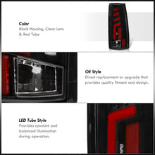Load image into Gallery viewer, Chevrolet C/K 1988-1999 / Suburban 1992-1999 / Tahoe 1995-1999 / Blazer Full Size 1992-1994 / GMC C/K 1988-1999 / Yukon 1992-1999 / Cadillac Escalade 1999-2000 LED Bar Tail Lights Black Housing Clear Len Red Tube