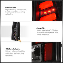 Load image into Gallery viewer, Chevrolet C/K 1988-1999 / Suburban 1992-1999 / Tahoe 1995-1999 / Blazer Full Size 1992-1994 / GMC C/K 1988-1999 / Yukon 1992-1999 / Cadillac Escalade 1999-2000 LED Bar Tail Lights Black Housing Clear Len Red Tube