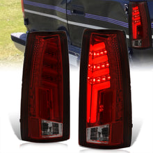 Load image into Gallery viewer, Chevrolet C/K 1988-1999 / Suburban 1992-1999 / Tahoe 1995-1999 / Blazer Full Size 1992-1994 / GMC C/K 1988-1999 / Yukon 1992-1999 / Cadillac Escalade 1999-2000 LED Bar Tail Lights Chrome Housing Red Smoke Len White Tube