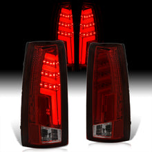 Load image into Gallery viewer, Chevrolet C/K 1988-1999 / Suburban 1992-1999 / Tahoe 1995-1999 / Blazer Full Size 1992-1994 / GMC C/K 1988-1999 / Yukon 1992-1999 / Cadillac Escalade 1999-2000 LED Bar Tail Lights Chrome Housing Red Smoke Len White Tube
