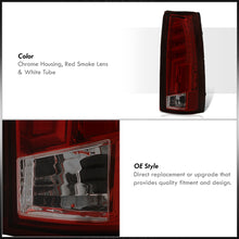 Load image into Gallery viewer, Chevrolet C/K 1988-1999 / Suburban 1992-1999 / Tahoe 1995-1999 / Blazer Full Size 1992-1994 / GMC C/K 1988-1999 / Yukon 1992-1999 / Cadillac Escalade 1999-2000 LED Bar Tail Lights Chrome Housing Red Smoke Len White Tube