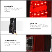 Load image into Gallery viewer, Chevrolet C/K 1988-1999 / Suburban 1992-1999 / Tahoe 1995-1999 / Blazer Full Size 1992-1994 / GMC C/K 1988-1999 / Yukon 1992-1999 / Cadillac Escalade 1999-2000 LED Bar Tail Lights Chrome Housing Red Smoke Len White Tube