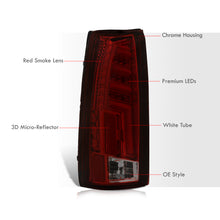 Load image into Gallery viewer, Chevrolet C/K 1988-1999 / Suburban 1992-1999 / Tahoe 1995-1999 / Blazer Full Size 1992-1994 / GMC C/K 1988-1999 / Yukon 1992-1999 / Cadillac Escalade 1999-2000 LED Bar Tail Lights Chrome Housing Red Smoke Len White Tube