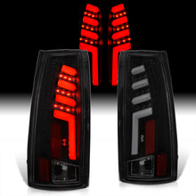 Load image into Gallery viewer, Chevrolet C/K 1988-1999 / Suburban 1992-1999 / Tahoe 1995-1999 / Blazer Full Size 1992-1994 / GMC C/K 1988-1999 / Yukon 1992-1999 / Cadillac Escalade 1999-2000 LED Bar Tail Lights Black Housing Smoke Len White Tube