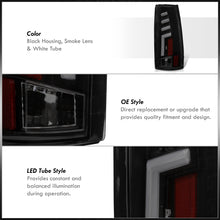 Load image into Gallery viewer, Chevrolet C/K 1988-1999 / Suburban 1992-1999 / Tahoe 1995-1999 / Blazer Full Size 1992-1994 / GMC C/K 1988-1999 / Yukon 1992-1999 / Cadillac Escalade 1999-2000 LED Bar Tail Lights Black Housing Smoke Len White Tube