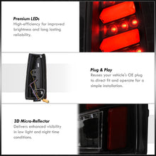 Load image into Gallery viewer, Chevrolet C/K 1988-1999 / Suburban 1992-1999 / Tahoe 1995-1999 / Blazer Full Size 1992-1994 / GMC C/K 1988-1999 / Yukon 1992-1999 / Cadillac Escalade 1999-2000 LED Bar Tail Lights Black Housing Smoke Len White Tube