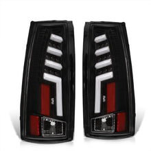 Load image into Gallery viewer, Chevrolet C/K 1988-1999 / Suburban 1992-1999 / Tahoe 1995-1999 / Blazer Full Size 1992-1994 / GMC C/K 1988-1999 / Yukon 1992-1999 / Cadillac Escalade 1999-2000 LED Bar Tail Lights Black Housing Clear Len White Tube