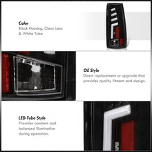 Load image into Gallery viewer, Chevrolet C/K 1988-1999 / Suburban 1992-1999 / Tahoe 1995-1999 / Blazer Full Size 1992-1994 / GMC C/K 1988-1999 / Yukon 1992-1999 / Cadillac Escalade 1999-2000 LED Bar Tail Lights Black Housing Clear Len White Tube