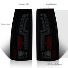 Load image into Gallery viewer, Chevrolet C/K 1988-1999 / Suburban 1992-1999 / Tahoe 1995-1999 / Blazer Full Size 1992-1994 / GMC C/K 1988-1999 / Yukon 1992-1999 / Cadillac Escalade 1999-2000 LED Tail Lights Black Housing Smoke Len