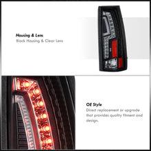 Load image into Gallery viewer, Chevrolet C/K 1988-1999 / Suburban 1992-1999 / Tahoe 1995-1999 / Blazer Full Size 1992-1994 / GMC C/K 1988-1999 / Yukon 1992-1999 / Cadillac Escalade 1999-2000 LED Tail Lights Black Housing Clear Len