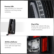 Load image into Gallery viewer, Chevrolet C/K 1988-1999 / Suburban 1992-1999 / Tahoe 1995-1999 / Blazer Full Size 1992-1994 / GMC C/K 1988-1999 / Yukon 1992-1999 / Cadillac Escalade 1999-2000 LED Tail Lights Black Housing Clear Len
