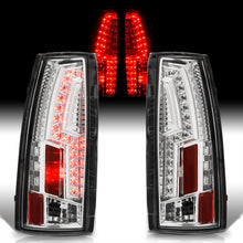 Load image into Gallery viewer, Chevrolet C/K 1988-1999 / Suburban 1992-1999 / Tahoe 1995-1999 / Blazer Full Size 1992-1994 / GMC C/K 1988-1999 / Yukon 1992-1999 / Cadillac Escalade 1999-2000 LED Tail Lights Chrome Housing Clear Len