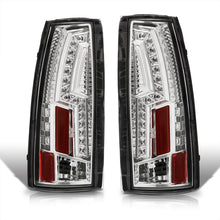 Load image into Gallery viewer, Chevrolet C/K 1988-1999 / Suburban 1992-1999 / Tahoe 1995-1999 / Blazer Full Size 1992-1994 / GMC C/K 1988-1999 / Yukon 1992-1999 / Cadillac Escalade 1999-2000 LED Tail Lights Chrome Housing Clear Len