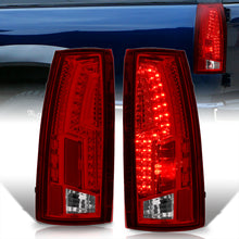 Load image into Gallery viewer, Chevrolet C/K 1988-1999 / Suburban 1992-1999 / Tahoe 1995-1999 / Blazer Full Size 1992-1994 / GMC C/K 1988-1999 / Yukon 1992-1999 / Cadillac Escalade 1999-2000 LED Tail Lights Chrome Housing Red Len