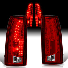 Load image into Gallery viewer, Chevrolet C/K 1988-1999 / Suburban 1992-1999 / Tahoe 1995-1999 / Blazer Full Size 1992-1994 / GMC C/K 1988-1999 / Yukon 1992-1999 / Cadillac Escalade 1999-2000 LED Tail Lights Chrome Housing Red Len