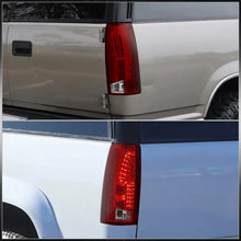 Load image into Gallery viewer, Chevrolet C/K 1988-1999 / Suburban 1992-1999 / Tahoe 1995-1999 / Blazer Full Size 1992-1994 / GMC C/K 1988-1999 / Yukon 1992-1999 / Cadillac Escalade 1999-2000 LED Tail Lights Chrome Housing Red Len
