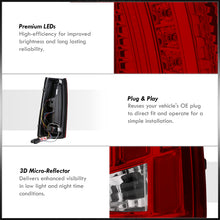 Load image into Gallery viewer, Chevrolet C/K 1988-1999 / Suburban 1992-1999 / Tahoe 1995-1999 / Blazer Full Size 1992-1994 / GMC C/K 1988-1999 / Yukon 1992-1999 / Cadillac Escalade 1999-2000 LED Tail Lights Chrome Housing Red Len