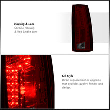 Load image into Gallery viewer, Chevrolet C/K 1988-1999 / Suburban 1992-1999 / Tahoe 1995-1999 / Blazer Full Size 1992-1994 / GMC C/K 1988-1999 / Yukon 1992-1999 / Cadillac Escalade 1999-2000 LED Tail Lights Chrome Housing Red Smoke Len