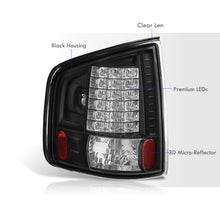 Load image into Gallery viewer, Chevrolet S10 Truck 1994-2004 / GMC Sonoma 1994-2004 / Isuzu Hombre 1996-2000 LED Tail Lights Black Housing Clear Len