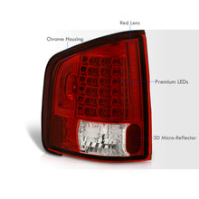 Load image into Gallery viewer, Chevrolet S10 Truck 1994-2004 / GMC Sonoma 1994-2004 / Isuzu Hombre 1996-2000 LED Tail Lights Chrome Housing Red Len