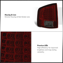 Load image into Gallery viewer, Chevrolet S10 Truck 1994-2004 / GMC Sonoma 1994-2004 / Isuzu Hombre 1996-2000 LED Tail Lights Chrome Housing Red Smoke Len
