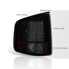 Load image into Gallery viewer, Chevrolet S10 Truck 1994-2004 / GMC Sonoma 1994-2004 / Isuzu Hombre 1996-2000 LED Tail Lights Black Housing Smoked Len