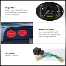 Load image into Gallery viewer, Chevrolet Corvette C5 1997-2004 LED Tail Lights Chrome Housing Red Len (Includes Hyperflash Harness)