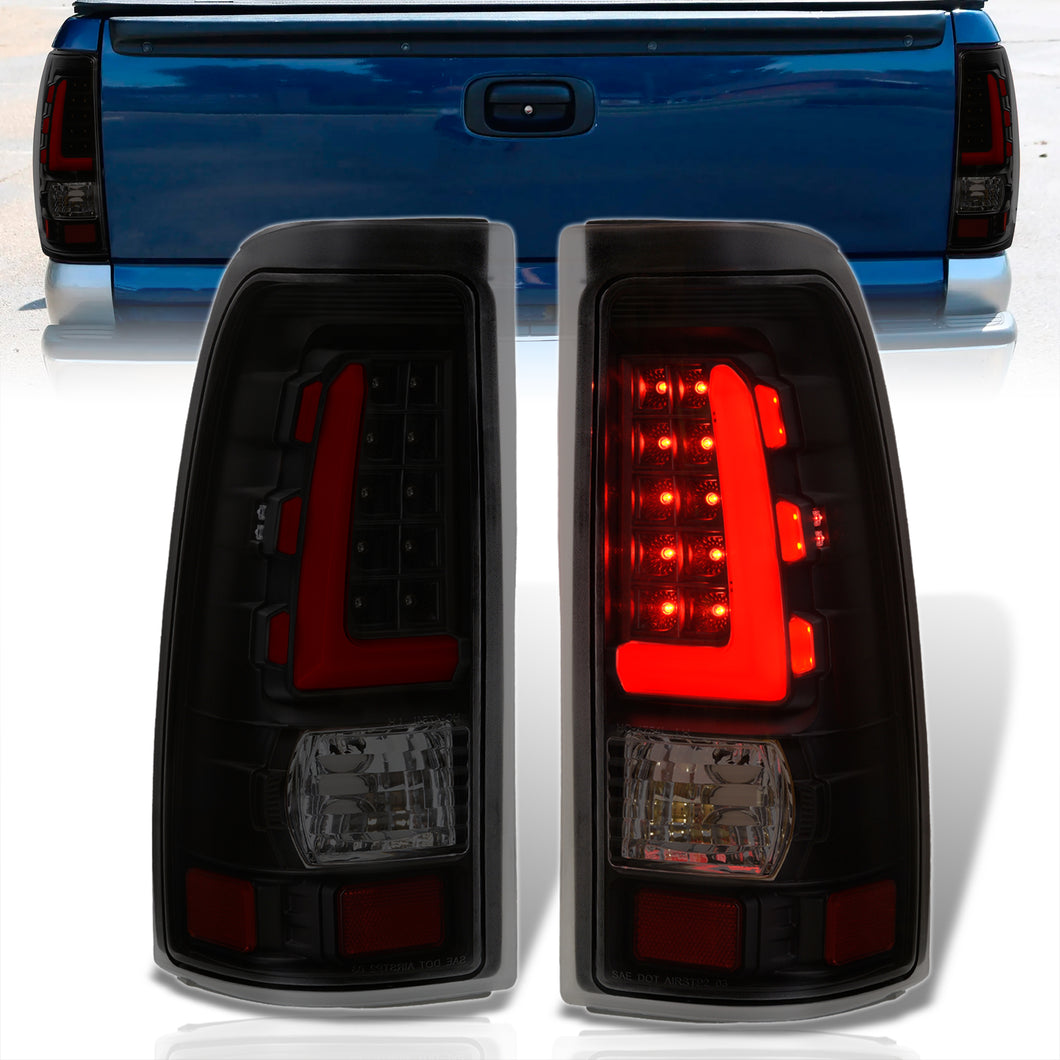 Chevrolet Silverado 1999-2006 / GMC Sierra 1999-2006 LED Bar Tail Lights Black Housing Smoke Len Red Tube