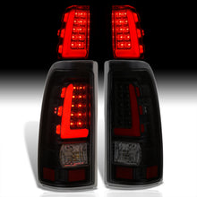 Load image into Gallery viewer, Chevrolet Silverado 1999-2006 / GMC Sierra 1999-2006 LED Bar Tail Lights Black Housing Smoke Len Red Tube