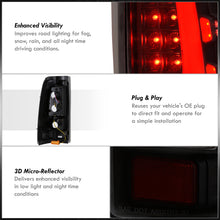 Load image into Gallery viewer, Chevrolet Silverado 1999-2006 / GMC Sierra 1999-2006 LED Bar Tail Lights Black Housing Smoke Len Red Tube