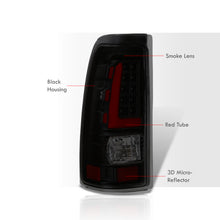 Load image into Gallery viewer, Chevrolet Silverado 1999-2006 / GMC Sierra 1999-2006 LED Bar Tail Lights Black Housing Smoke Len Red Tube