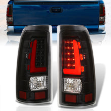 Load image into Gallery viewer, Chevrolet Silverado 1999-2006 / GMC Sierra 1999-2006 LED Bar Tail Lights Black Housing Clear Len Red Tube
