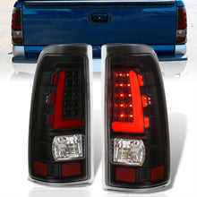 Load image into Gallery viewer, Chevrolet Silverado 1999-2006 / GMC Sierra 1999-2006 LED Bar Tail Lights Black Housing Clear Len Red Tube