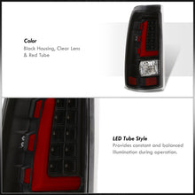 Load image into Gallery viewer, Chevrolet Silverado 1999-2006 / GMC Sierra 1999-2006 LED Bar Tail Lights Black Housing Clear Len Red Tube