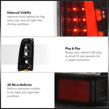 Load image into Gallery viewer, Chevrolet Silverado 1999-2006 / GMC Sierra 1999-2006 LED Bar Tail Lights Black Housing Clear Len Red Tube
