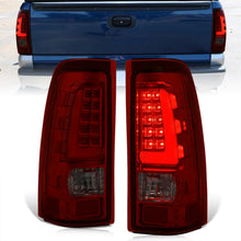 Load image into Gallery viewer, Chevrolet Silverado 1999-2006 / GMC Sierra 1999-2006 LED Bar Tail Lights Chrome Housing Red Smoke Len White Tube