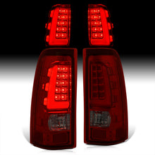 Load image into Gallery viewer, Chevrolet Silverado 1999-2006 / GMC Sierra 1999-2006 LED Bar Tail Lights Chrome Housing Red Smoke Len White Tube