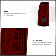 Load image into Gallery viewer, Chevrolet Silverado 1999-2006 / GMC Sierra 1999-2006 LED Bar Tail Lights Chrome Housing Red Smoke Len White Tube