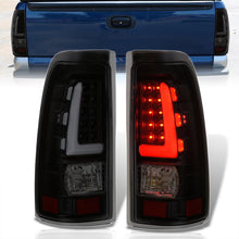 Load image into Gallery viewer, Chevrolet Silverado 1999-2006 / GMC Sierra 1999-2006 LED Bar Tail Lights Black Housing Smoke Len White Tube