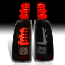Load image into Gallery viewer, Chevrolet Silverado 1999-2006 / GMC Sierra 1999-2006 LED Bar Tail Lights Black Housing Smoke Len White Tube