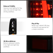 Load image into Gallery viewer, Chevrolet Silverado 1999-2006 / GMC Sierra 1999-2006 LED Bar Tail Lights Black Housing Smoke Len White Tube