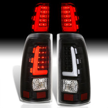 Load image into Gallery viewer, Chevrolet Silverado 1999-2006 / GMC Sierra 1999-2006 LED Bar Tail Lights Black Housing Clear Len White Tube