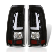 Load image into Gallery viewer, Chevrolet Silverado 1999-2006 / GMC Sierra 1999-2006 LED Bar Tail Lights Black Housing Clear Len White Tube