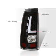 Load image into Gallery viewer, Chevrolet Silverado 1999-2006 / GMC Sierra 1999-2006 LED Bar Tail Lights Black Housing Clear Len White Tube
