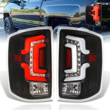 Load image into Gallery viewer, Chevrolet Silverado 1500 2014-2018 / 1500LD 2019 / 2500HD 3500HD 2015-2019 / GMC Sierra 3500HD Dually 2015-2019 LED Bar Tail Lights Black Housing Clear Len White Tube (Excluding OEM LED Models)
