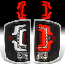 Load image into Gallery viewer, Chevrolet Silverado 1500 2014-2018 / 1500LD 2019 / 2500HD 3500HD 2015-2019 / GMC Sierra 3500HD Dually 2015-2019 LED Bar Tail Lights Black Housing Clear Len White Tube (Excluding OEM LED Models)