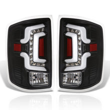 Load image into Gallery viewer, Chevrolet Silverado 1500 2014-2018 / 1500LD 2019 / 2500HD 3500HD 2015-2019 / GMC Sierra 3500HD Dually 2015-2019 LED Bar Tail Lights Black Housing Clear Len White Tube (Excluding OEM LED Models)