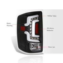Load image into Gallery viewer, Chevrolet Silverado 1500 2014-2018 / 1500LD 2019 / 2500HD 3500HD 2015-2019 / GMC Sierra 3500HD Dually 2015-2019 LED Bar Tail Lights Black Housing Clear Len White Tube (Excluding OEM LED Models)