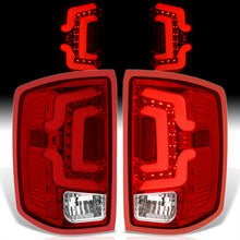 Load image into Gallery viewer, Chevrolet Silverado 1500 2014-2018 / 1500LD 2019 / 2500HD 3500HD 2015-2019 / GMC Sierra 3500HD Dually 2015-2019 LED Bar Tail Lights Chrome Housing Red Len White Tube (Excluding OEM LED Models)