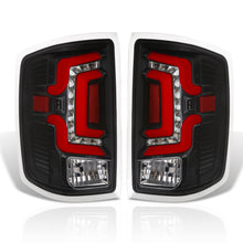 Load image into Gallery viewer, Chevrolet Silverado 1500 2014-2018 / 1500LD 2019 / 2500HD 3500HD 2015-2019 / GMC Sierra 3500HD Dually 2015-2019 LED Bar Tail Lights Black Housing Clear Len Red Tube (Excluding OEM LED Models)